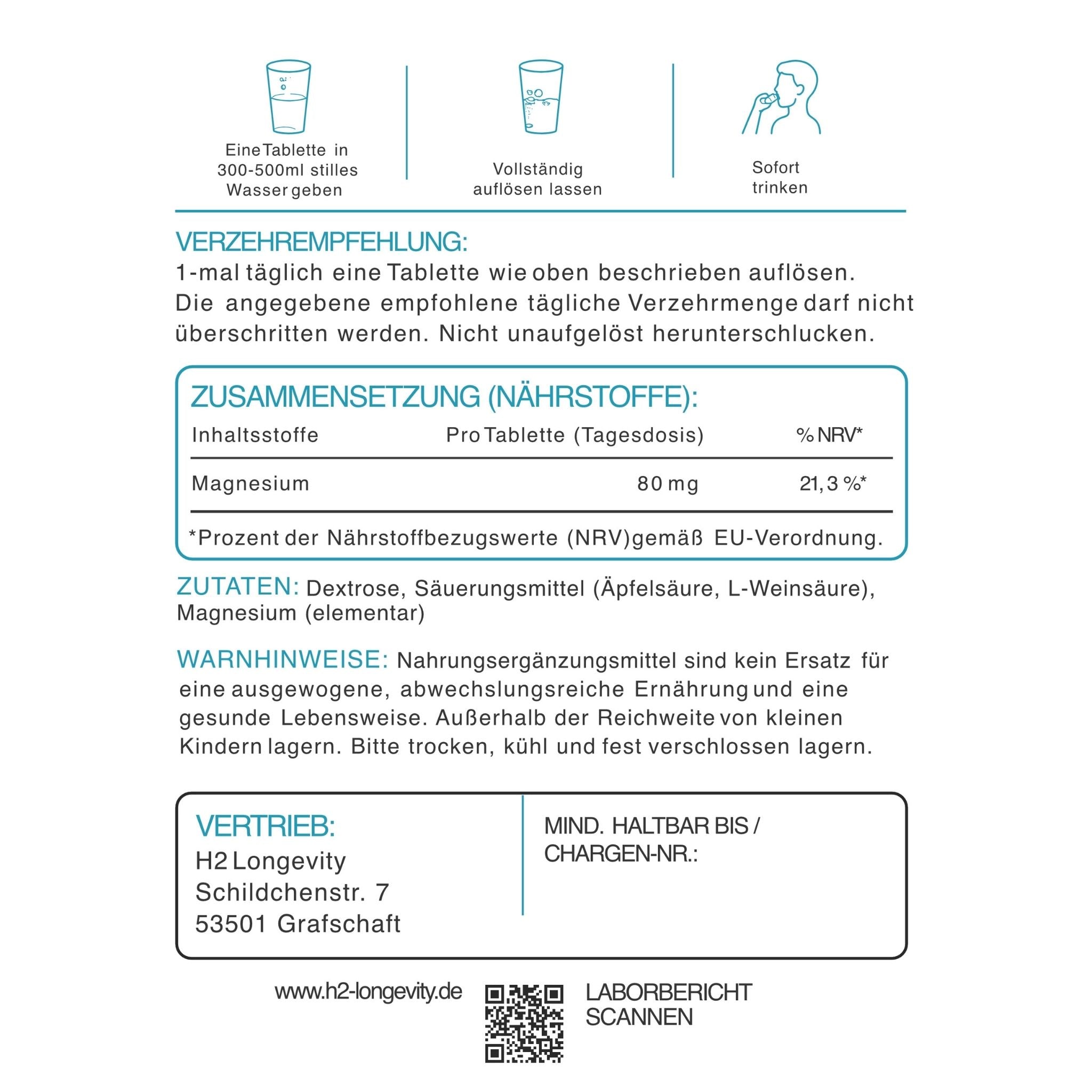 Wasserstoff Tabletten 12 PPM